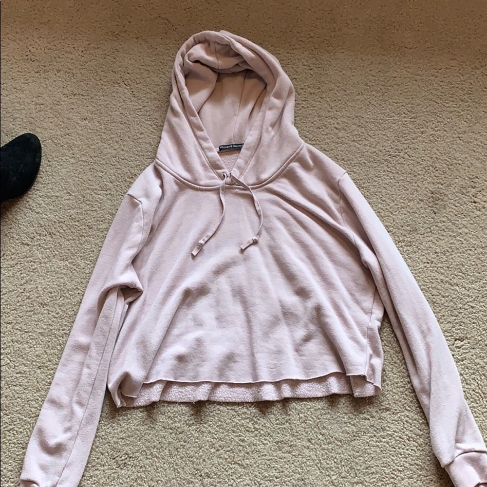Pink cropped brandy Melville hoodie